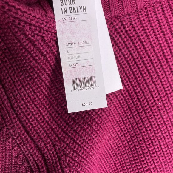 New‎ 525 America S L Revolve Maroon Ribbed Knit Crop Slim Fit Pullover Sweater - Picture 4 of 5